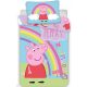 Peppa malac Rainbow gyerek, ovis ágyneműhuzat 100×135cm, 40×60 cm
