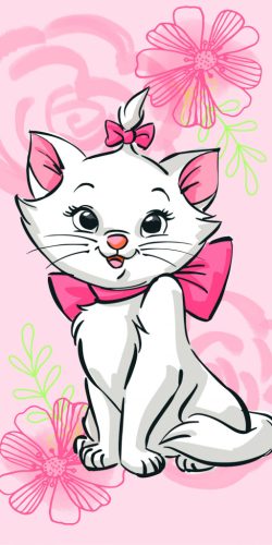 Disney Marie Pink Flower fürdőlepedő, strand törölköző  70*140cm