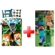 Minecraft ágyneműhuzat és törölköző szett