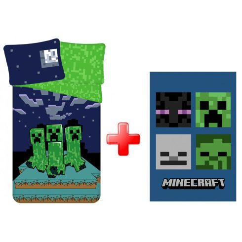 Minecraft Sssleep Tight  ágyneműhuzat és polár takaró szett