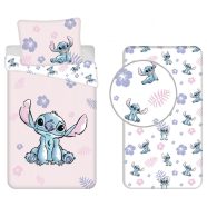   Disney Lilo és Stitch, A csillagkutya Pink ágyneműhuzat és gumis lepedő szett