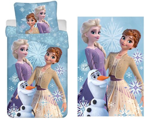 Disney Jégvarázs White Snowflake gyerek, ovis ágyneműhuzat és polár takaró szett