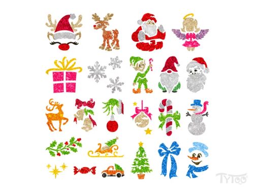 Karácsonyi minták - Testfestő sablon szett (23db)