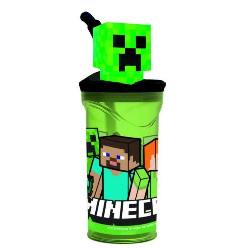 MINECRAFT 3D SZÍVÓSZÁLAS POHÁR 360ML