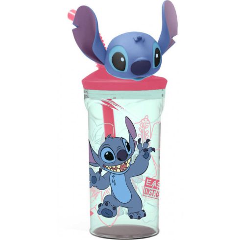 STITCH 3D SZÍVÓSZÁLAS POHÁR 360ML