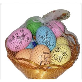 Kosárban 10 db festhető tojás
