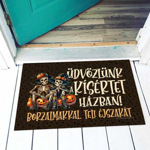 Üdvözlünk a kísértet házban - Halloweeni Lábtörlő, Kellék, Őszi Dekoráció