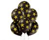 Csillagos Black Star léggömb, lufi szett 6 db-os 30 cm (12 inch)