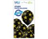 Csillagos Black Star léggömb, lufi szett 6 db-os 30 cm (12 inch)