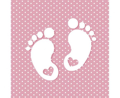 Baba Little Feet Pink szalvéta 20 db-os 33x33 cm