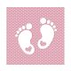 Baba Little Feet Pink szalvéta 20 db-os 33x33 cm