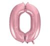 Rózsaszín Light Pink 0-ás szám fólia lufi 92 cm