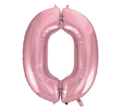 Rózsaszín Light Pink 0-ás szám fólia lufi 92 cm