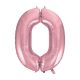 Rózsaszín Light Pink 0-ás szám fólia lufi 92 cm
