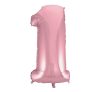 Rózsaszín Light Pink 1-es szám fólia lufi 92 cm