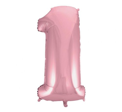 Rózsaszín Light Pink 1-es szám fólia lufi 92 cm