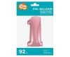 Rózsaszín Light Pink 1-es szám fólia lufi 92 cm