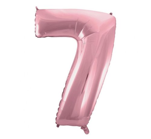 Rózsaszín Light Pink 7-es szám fólia lufi 92 cm