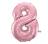 Rózsaszín Light Pink 8-as szám fólia lufi 92 cm