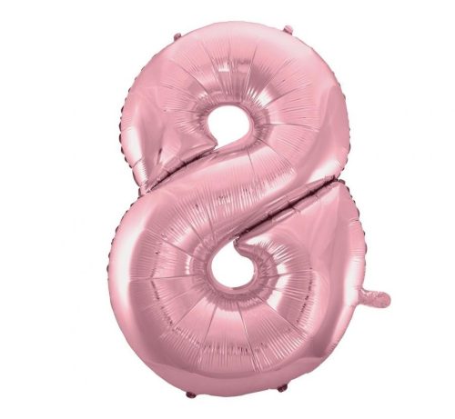 Rózsaszín Light Pink 8-as szám fólia lufi 92 cm