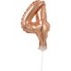 Rose Gold 4-es szám fólia lufi tortára 13 cm