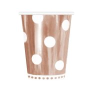 Rose Gold B&C Polka Dots papír pohár 6 db-os 266 ml