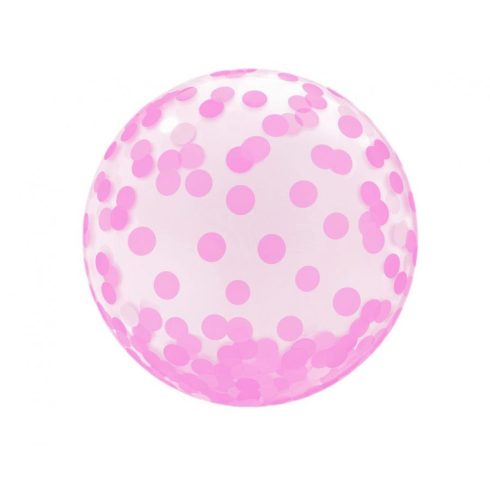 Pink Dots Aqua gömb fólia lufi 46 cm