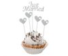 Esküvő Just Married Silver torta dekoráció 5 db-os