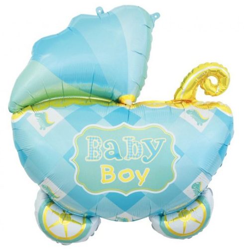 Kék babakocsi Carriage Blue fólia lufi 60 cm