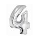 Ezüst 4-es Silver szám fólia lufi 76 cm