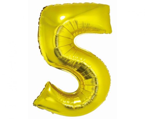 Arany 5-ös Gold szám fólia lufi 76 cm