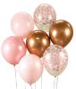 Színes Pink-Copper léggömb, lufi szett 7 db-os 30cm (12 inch)