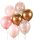 Színes Pink-Copper léggömb, lufi szett 7 db-os 30cm (12 inch)