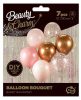 Színes Pink-Copper léggömb, lufi szett 7 db-os 30cm (12 inch)