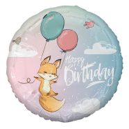 Róka Happy Birthday Fox fólia lufi 36 cm