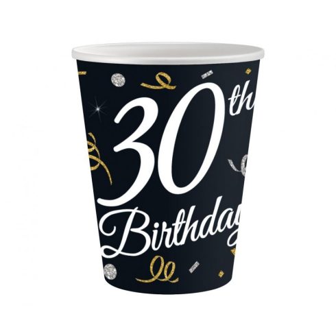 Happy Birthday 30 B&C papír pohár 6 db-os 200 ml