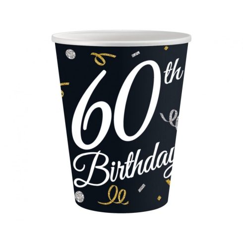 Happy Birthday 60 B&C papír pohár 6 db-os 200 ml