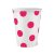 Vörös Magenta Polka Dots papír pohár 6 db-os 250 ml