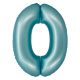 Kék 0-ás Light Blue Mat szám fólia lufi 76 cm