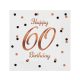 Happy Birthday 60 B&C White szalvéta 20 db-os 33x33 cm