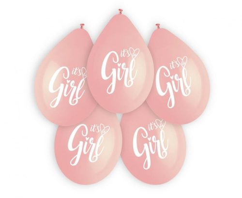 It's a Girl Pink függő léggömb, lufi 5 db-os 13 inch (30 cm)