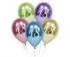 Platina Happy Birthday 18 Platinum léggömb, lufi 5 db-os 12 inch (30cm)