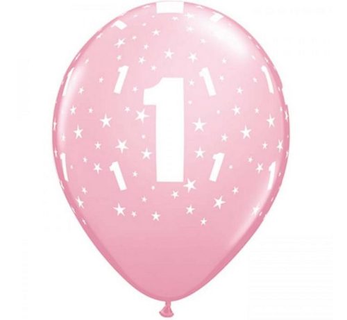 Rózsaszín 1 Pastel léggömb, lufi 6 db-os 11 inch (28 cm)