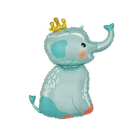 Elephant with Crown, Elefánt fólia lufi 70 cm