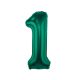 Zöld B&C Bottle Green 1-es szám fólia lufi 85 cm