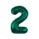 Zöld B&C Bottle Green 2-es szám fólia lufi 85 cm