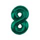 Zöld B&C Bottle Green 8-as szám fólia lufi 85 cm