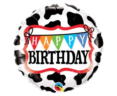 Happy Birthday Cow fólia lufi 46 cm