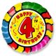 Happy Birthday 4 Pattern születésnap fólia lufi 48 cm