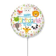 Állatos Happy Birthday Animals fólia lufi 36 cm (WP)